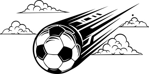 Soccer ball rocket flying through clouds © Jawad