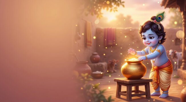 Bal Krishna Janmashtami &ndash; Golden Butter Pot