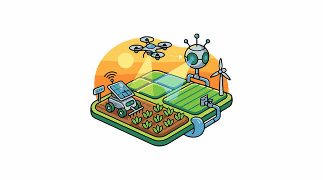 Automated farm uses drones robots and solar power for efficiency
