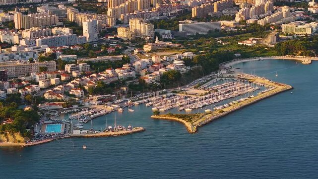 Split Croatia shows marinas, residential areas, and coastline with boats on water during daylight hours