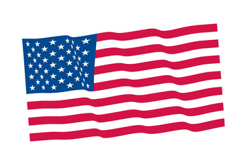 Fototapeta premium American flag waving on transparent background