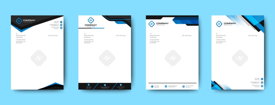 Abstract Letterheads Design. Modern Business Letterhead Design Templates. vector