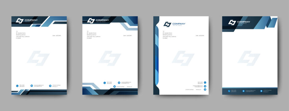 Abstract Letterhead Design Modern Business Letterhead Design Template. Business style letter head templates for your project design. Vector illustration	