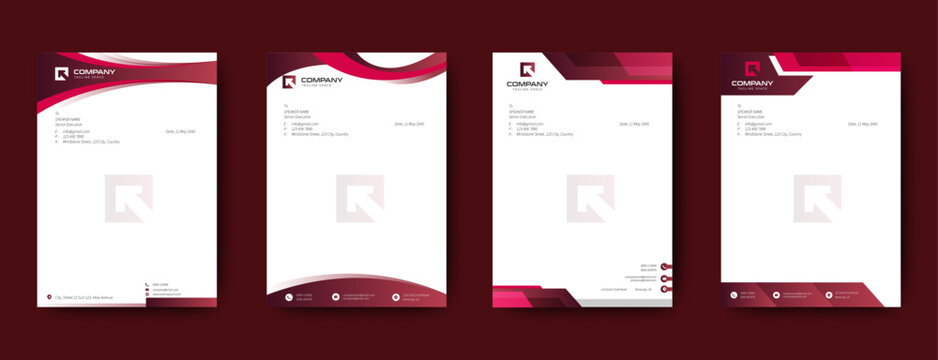 Abstract Letterhead Design Modern Business Letterhead Design Template. Business style letter head templates for your project design. Vector illustration	