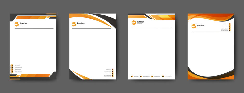 Set of Business Letterhead Template. Editable Company Letterhead Design. vector
