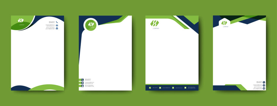Set of Business Letterhead Template. Editable Company Letterhead Design. vector