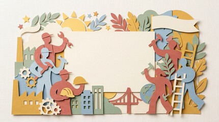 Fototapeta premium Cute Cartoon Kids Farm Scene with Animals and Toys for Children's Decor.