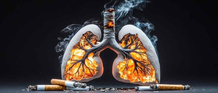 Smoking's destructive impact on lungs