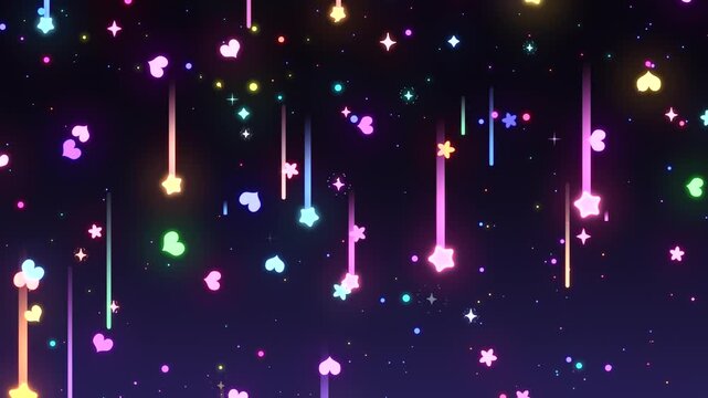 Glowing stars falling on dark background animation. (loop)