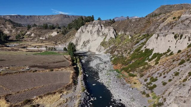 The Cola river in the Colca Valley Peru