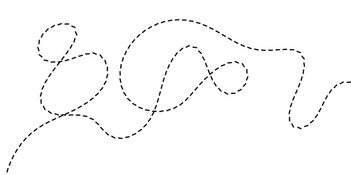 Abstract dashed line pattern forming a continuous, free-flowing design, symbolizing organic movement and subtle connection, ideal for modern graphic backgrounds and elegant accents