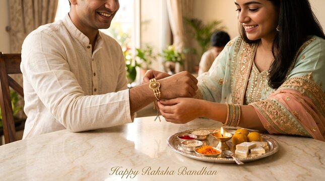 Raksha Bandhan Celebration with Brother and Sister, Gift Exchange and Traditional Indian Festival