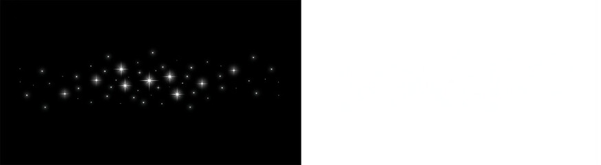 Sparkling white star trail on transparent background for magic glowing effect and festive holiday design decoration. © Alema360