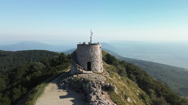 Drone Aerial Mount Učka Summit and Vojak Tower, Croatia