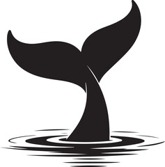 Whale tail emerging from water with ripples © Soriyea