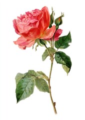 Obraz premium Elegant watercolor rose illustration.