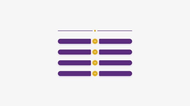 Dynamic sports match schedule board animation featuring clean minimalist UI design, professional layout for tournament event broadcasting in high resolution