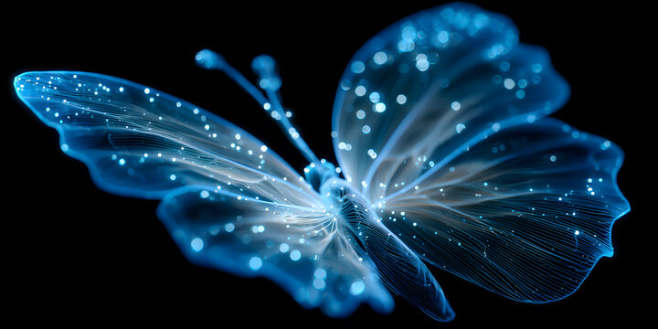 Blue particle butterfly wings