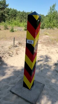 Polish-German border, border posts. Swinoujscie, Poland