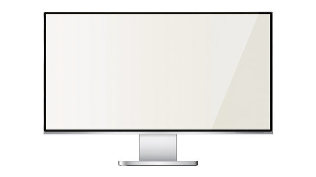 Modern flat screen computer monitor with thin bezel, isolated on transparent background