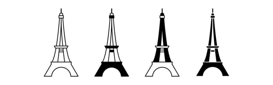 Celebrating Bastille Day with Iconic Eiffel Tower Illustrations.