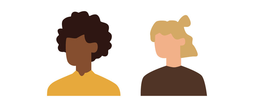 Flat illustration. Avatar, user profile, face icon, gender neutral silhouette, profile picture. Suitable for social media profiles, icons, splash screens and as a template.