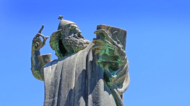 Old statue  of Grgur Ninski known as Gregory of Nin, Split, Croatia 