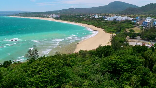 Aerial view of kenting national park and beautiful beach, Taiwan