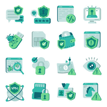 Set of Safety Flat Icons