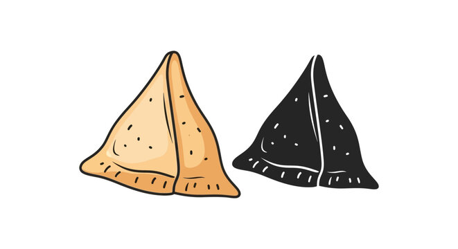Two fortune cookies one colored and one black silhouette cookie