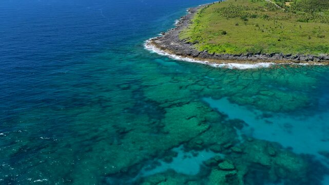 Aerial view of kenting national park and beautiful coastline , Taiwan