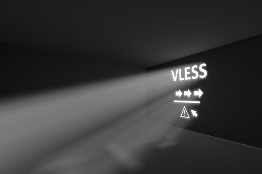 VLESS rays volume light concept 3d illustration