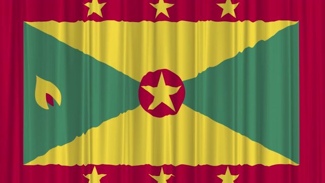 Grenada Curtain Flag Waving