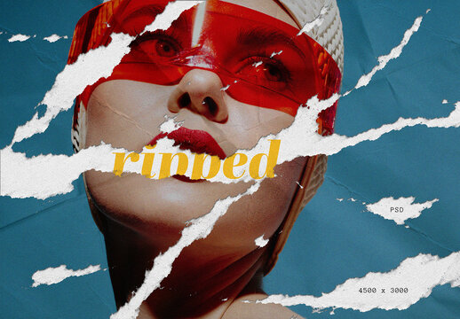 Ripped Photo Mockup