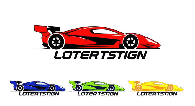 Colorful sports car logo designs.