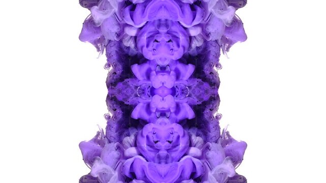 Purple ink drifts into a vertical mirrored pattern that feels like a dream labyrinth, theatre curtain and psychological test at once, useful for art-house credits, tarot reels, surreal podcasts