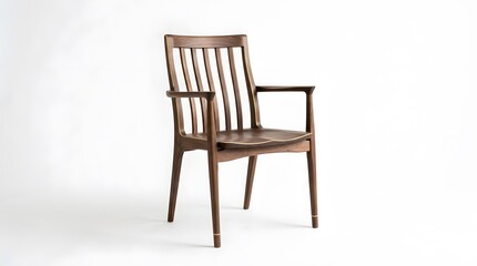 Obraz premium Classic Wooden Chair Isolated on White Background for Classroom, Office and Interior Furniture Concept