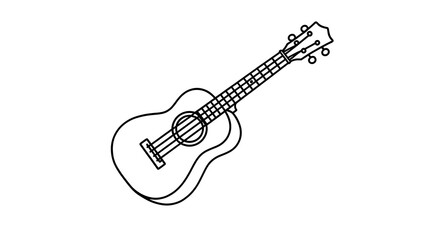Fototapeta premium Acoustic guitar illustration on white background.
