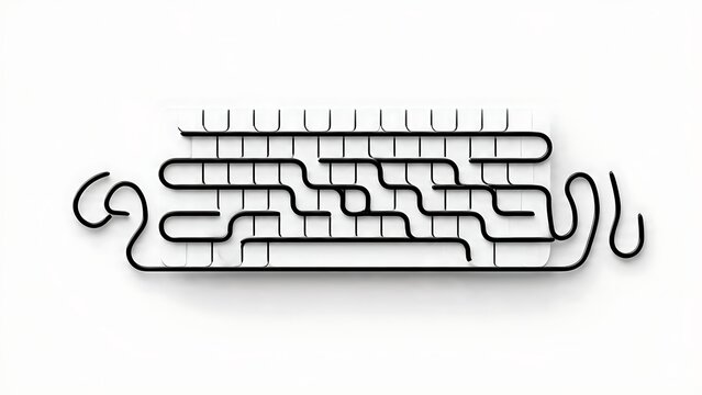 Black and white line art of a keyboard layout.