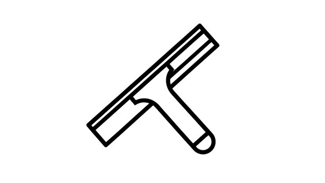 Black squeegee tool icon on white background.