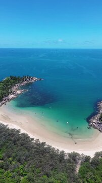 Vertical Aerial 4K Drone Footage Magnetic Island Queensland Australia Tropical Beach