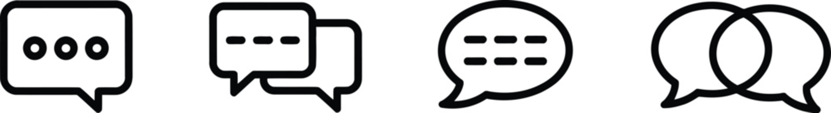Chat icon featuring comment bubbles, messaging symbols, conversation elements, communication tools, and user interaction, vector illustration.