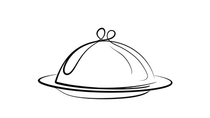 Fototapeta premium Elegant silver cloche on white background.