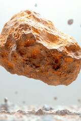 Fototapeta premium A large rock is flying through the air vertical frame