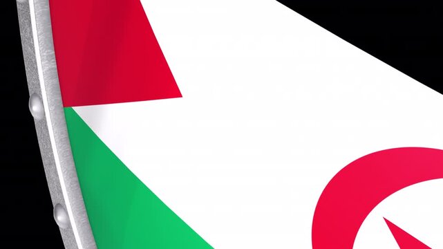 Metallic Shield Transitions with the National Flag of Sahrawi Arab Democratic Republic