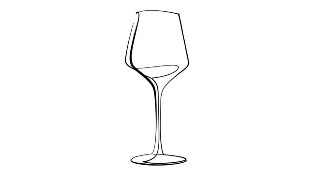 Elegant wine glass illustration on white background.