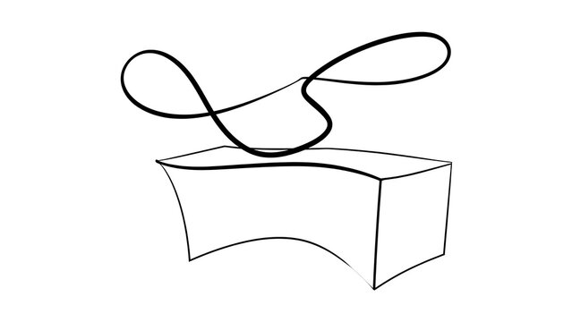 Gift box with ribbon on white background.