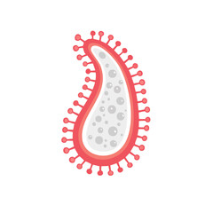 Fototapeta premium Illustration of a single red bacterium with spikes