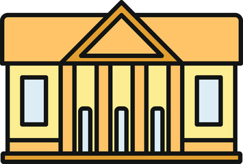 Obraz premium Classical building icon representing banking, government, or education