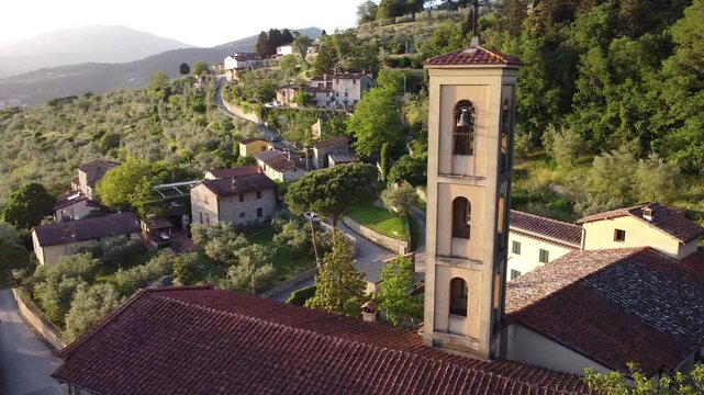 Tripod Shot at Sunset on Filettole Viewpoint in Prato Tuscany Italy